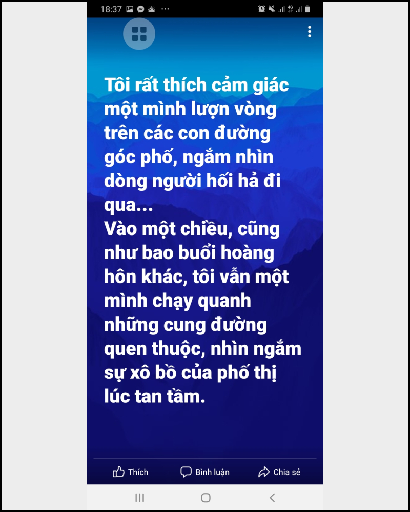 hướng dẫn c&aacute;ch viết status d&agrave;i tr&ecirc;n nền m&agrave;u Facebook đơn giản